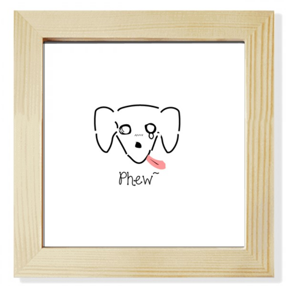 Text Dog Map Art Deco Fashion Square Picture Frame Wall Tabletop Display