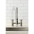 thumbnail image 3 of Kingston Brass GS1276BEX Essex Double-Handle 2-Hole Deck-Mount Pre-Rinse Bridge Kitchen Faucet in Polished Nickel, 3 of 8