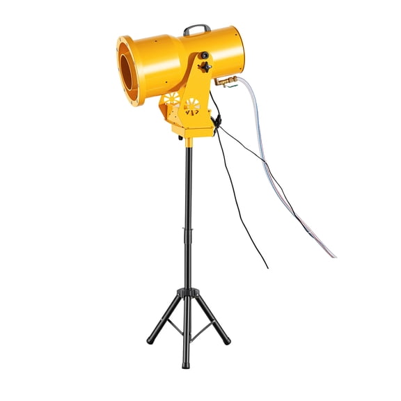 KFFKFF Foam Machine with Automatic Oscillation, Bubble Maker with Fan, LED Lights, and Stable Triangular Design for Events, Outdoor Fun, and Celebrations