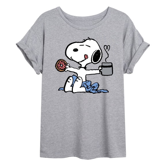 Peanuts - Donut Coffee Snoopy  - Women's Oversized T-Shirt