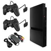 Restored Sony Playstation 2 PS2 Console Slim - 2 Controllers