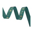 thumbnail image 2 of Metallic Christmas Ribbon with Reindeer and Snowflake Patterns, Gift Wrapping Ribbon for Tree Decorations, Flexible Polyester Ribbon for Holiday Crafts and Packages(Green,B), 2 of 7