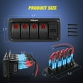 thumbnail image 2 of Nilight 4 Gang Rocker Switch Panel Red Backlit with 4.8 Amp Dual USB Charger Voltmeter Waterproof 12V 24V DC Night Glow Stickers for Car Trucks Boats RVs, 2 of 8