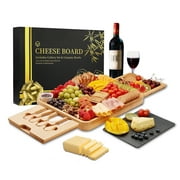 Mozing Extra Large Charcuterie Board, Cheese Plate, Christmas Charcuterie Board with Knife, Bamboo