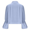 thumbnail image 6 of Women's Dressy Tops Spring Puff Long Sleeve Button Down Solid Color Fashion Shirts Work Business Blouses Lapel Collared, 6 of 6