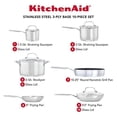 thumbnail image 2 of KitchenAid 3-Ply Base Stainless Steel Cookware Pots and Pans Set, 10 Piece, Brushed Stainless, 2 of 5