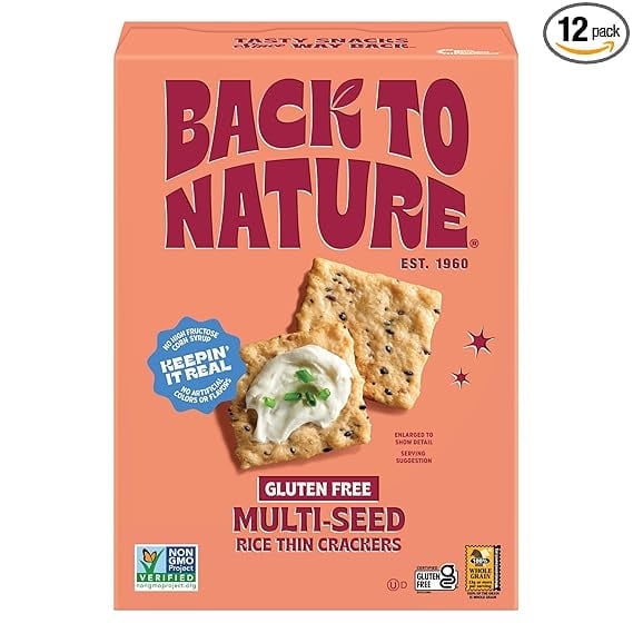 Back To Nature Gluten Free Thin Rice Crackers Multi-Seed 4 oz Pack of 2