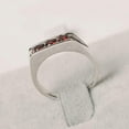 thumbnail image 2 of HeartsAndYou 1ct Natural Red Garnet Wedding Band Trilogy Stackable 100% 14k SOLID White Gold, 2 of 8