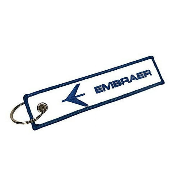 Pilot Aviation Key Chain - Embraer Aircraft - Woven Key Tag - Aircraft Airplane Embraer