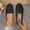 Black, variant on KIJBLAE Women's Plus Size Round Toe Closed Toe Moccasin Flats, Slip On Low Heel Soft Sole Casual Shoes Black 36