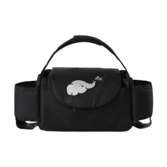 Bolsa organizadora para cochecitos, bolsa colgante, bolsa para mamá, múltiples bolsillos, bolsa para pañales de bebé, bolsa de viaje para cochecitos , Negro
