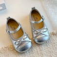 thumbnail image 6 of Viluyesy Girls’ Spring Summer Leather Flat Shoes – Soft Sole Comfortable Fashion Footwear with Bowknot Detail and Timeless Minimalist Design Silver Size 10.5, 6 of 9