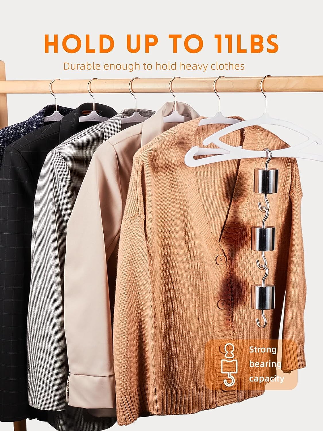 HOUSE DAY White Velvet Hangers 60 Pack, Luxury Felt Hangers Non Slip Clothes Hangers, No Shoulder Bump Focked Hanger
