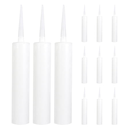 Tineasur 12Pcs Refillable Caulk Bottles with Sturdy Pe Material for Versatile Sealant Storage and Use