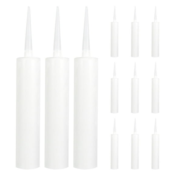 Tineasur 12Pcs Refillable Caulk Bottles with Sturdy Pe Material for Versatile Sealant Storage and Use