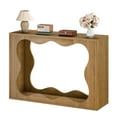 thumbnail image 3 of 47.2'' Console Table, 2-Tier Entryway Table with Wavy Design, Farmhouse Display Stand with Storage, for Entryway, Foyer, Living Room, Hallway, Warm Brown HN321XG01, 3 of 12