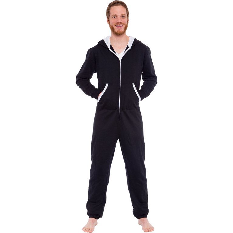 Men s Hooded Jumpsuit Zip Up One Piece Pajamas by Ross Michaels