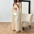 thumbnail image 2 of XIAOCHA Womens Elegant Cape Sleeve Maxi Dress Flowy Chiffon Formal Evening Gown,Beige, 2 of 4