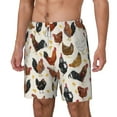 thumbnail image 2 of Gaeub Roosters and Chickens Mens Swim Trunks Stretch Beach Shorts Quick Dry for Men Swim Shorts Swimwear with Pockets- 3X-Large, 2 of 9