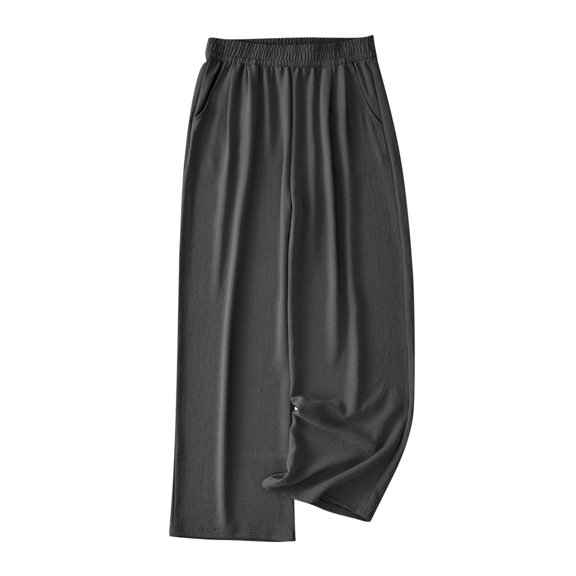 SnZhen Woman Wide Leg Pants Women's Fashion Fitness Sport Relaxed Loose Elastic Waist Long SweatPants Solid Color Bound Feet