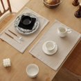 thumbnail image 5 of Fennco Styles Striped Two-Side Use Reversible Placemats 13" W X 19" L, Set of 4 - Ivory Woven Table Mats for Home, Dining Table, Banquets, Holidays and Special Occasions, 5 of 12
