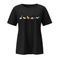 thumbnail image 3 of Graphic Tees for Women T-Shirt for Women Dinosaurs Graphic Tee with Casual Short Sleeve Comfort Fit for Everyday Wear and Spring Autumn Season Black L, 3 of 3