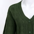 thumbnail image 4 of Women's Short Cardigan Sweater Long Sleeved Crochet Knit Shrugged Cardigan V Neck Button Long Length Sweaters for Women Knitted Cardigans Summer Sweaters for Women Open Front Fall And Winter Sweaters, 4 of 6