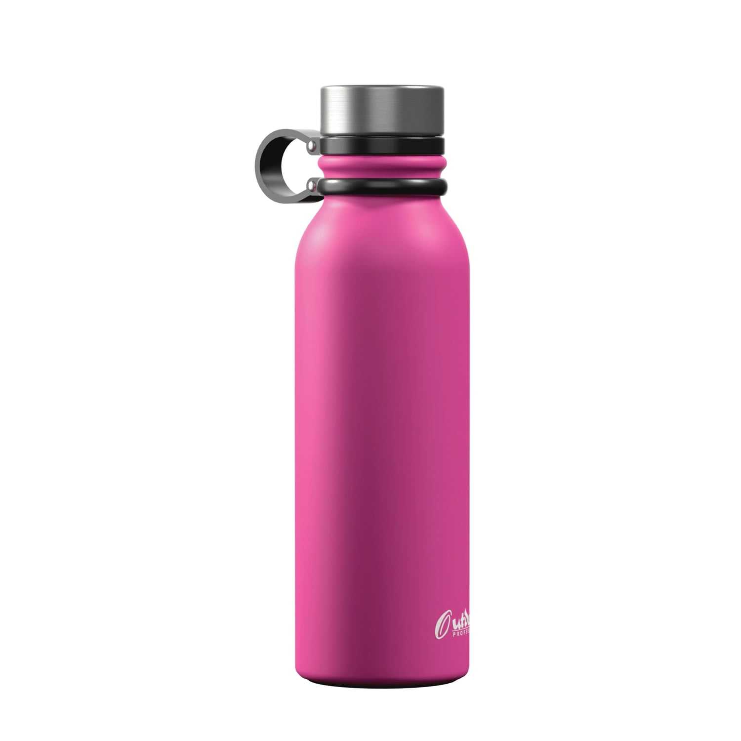 Outdoors Professional 20-Oz. Stainless Steel Double-Walled Vacuum-Insulated Travel Bottle with Leakproof Screw Cap (Pink), OUTD9270