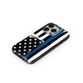 thumbnail image 3 of DesignSkinz Scratch-Resistant Hard Slim Case Compatible with iPhone 13 Pro Max (Compatible with MagSafe) - Grunge Patriotic American Flag with Thin Blue Line V2, 3 of 9