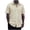 Khaki, variant on Men Textured Square Grid Short Sleeve Button-Down Shirt Spread Collar with Full Button Placket Lightweight Breathable for Casual and Vacation