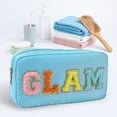 thumbnail image 2 of CNKOO Nylon Clutch Bag Fashion Letter Toiletry Bag Zipper Flash Border Simple for Work, 2 of 6
