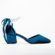 thumbnail image 1 of Miranda - Zapatos de tacón de terciopelo azul verdoso con perlas turquesa 5.5 US | 3 UK | 22CM | 36 EU, 1 of 9
