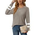thumbnail image 3 of Fantaslook Womens Long Sleeve Tops Crewneck Sweatshirts Casual Color Block Tunic Tops Pullover, 3 of 8