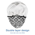 thumbnail image 4 of Shower Caps,Black and White Geometric Boho Pattern Waterproof Shower Cap for Women 4 Pieces,Double Reusable Hair Cover for Shower PEVA Elastic Stretch Hem, 4 of 7