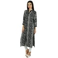 thumbnail image 3 of Bimba Women Kurta Designer Long Kurti 3/4 Sleeve Formal Casual Tunic Blouse, 3 of 7