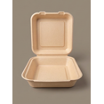 thumbnail image 2 of 8.5''x8''x2.75'' Sugarcane Fibre Natural Kraft Clamshell (100% Compostable & Recyclable) 200 units/Pack, 2 of 4
