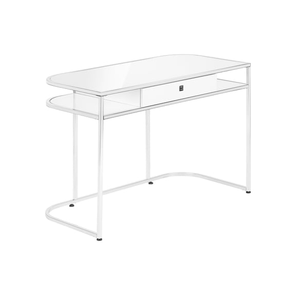 Pemberly Row Computer Desk Home Office Laptop Storage Drawers 48"L Metal White