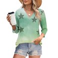thumbnail image 7 of Cavosen Blouse for Women 3/4 Sleeve V Neck Cute Sweatshirt Star Lightweight Oversized Pullover Soft Spring Orleans Party Tops, 7 of 7