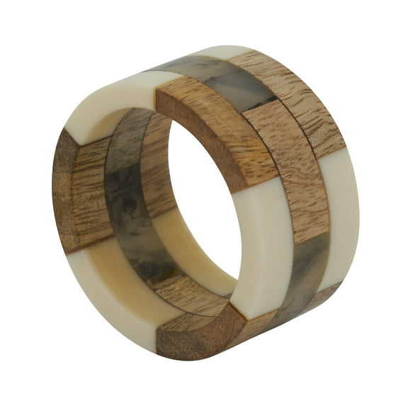 Saro Lifestyle Wood Segments Napkin Ring (Set of 4)