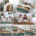 thumbnail image 5 of King 4 Piece Bedding Set Wood Planks in Teal Brown Soft Breathable Duvet Cover and Pillowcase, Rustic Farmhouse Background Duvet Cover Set Bed Sheets for Bedroom Dormitory Guest Room, 5 of 9