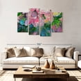 thumbnail image 2 of Elephant Stock Abstract Peonies Wall Art - Horizontal Multi Panel Canvas - Living Room Wall Decor - Abstract Multi Panel - Gray And Green Decor - 75" x 48", 2 of 8