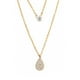 thumbnail image 1 of Collar Doble Cadena ZVEZDA con Dije en Forma de Gota Chapa de Oro Amarillo 18K y Circonias, 1 of 4