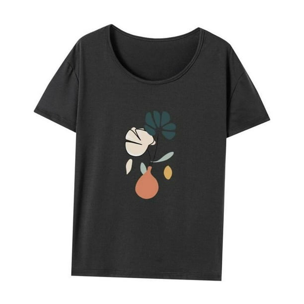 Camiseta de cuello redondo para mujer Strade Fareast Limited camiseta de manga corta suave y sencilla S