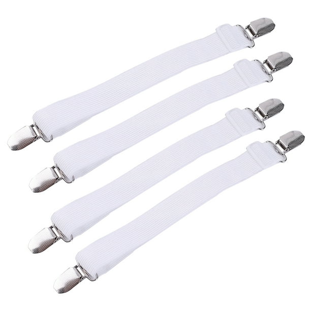 4 Uds sujetadores de sábanas multiusos tirantes ajustables pinza correa elástica con clips para sábanas fundas de colchón