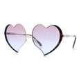 thumbnail image 5 of Womens Cute Bubbly Heart Shape Metal Rim Retro Lolita Sunglasses Gold Tortoise - Purple Blue, 5 of 8