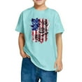 thumbnail image 3 of CFLVAEK Kids 4th of July Shirts Boys Girls Novelty American Flag Patriotic Tshirts Crewneck Short Sleeve Cotton T Shirts for Indenpendence Day 5 Years, 3 of 7