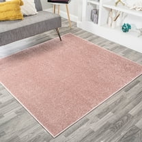 JONATHAN Y SUPERSOFT 6' Square Area Rug, Haze - Pink, SEU100P-6SQ
