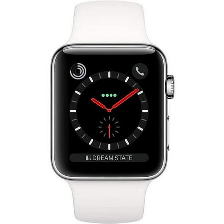 Apple Watch Series 3 - 42MM - GPS + Cellular - Stainless Steel Case - White Band (Scratch and Dent)