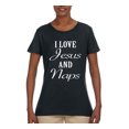 thumbnail image 2 of Wild Bobby I Love Jesus and Naps Inspirational/Christian Women Graphic Tee, Black, Small, 2 of 5