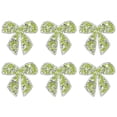 thumbnail image 1 of Uxcell 6-Pack Parches de Strass en Forma de Lazo de 6cm Verde Apliques Adhesivos Brillantes para DIY/Ropa/Zapatos/Bolsa, 1 of 7